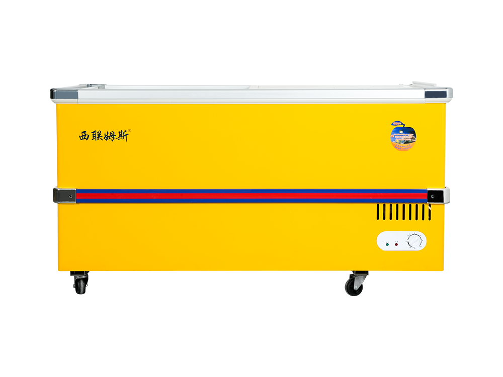 European style aluminum alloy edging freezer island cabinet